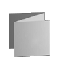 Faltblatt, gefalzt auf Quadrat 10,5 cm x 10,5 cm, 6-seiter (Zickzackfalz)<br>beidseitig bedruckt (4/4 farbig + 2 Sonderfarben HKS)
