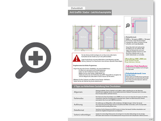 Product Bild leichtschaumplatte_stadur_mit_anti-graffiti-lack_gl__nzend_in_pfeil-form_konturgefr__st___beidseitig_4_4-farbig_bedruckt